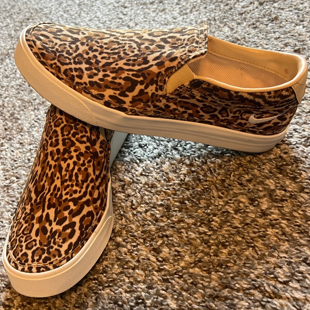 Leopard Print Nike Slip Ons